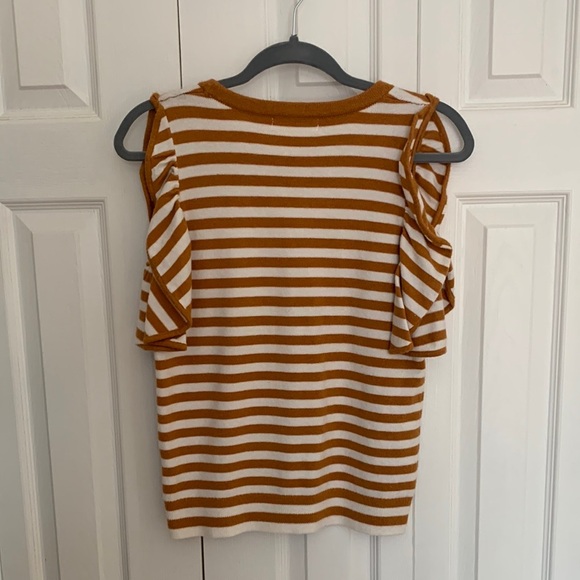 Anthropologie Jillian Flutter-sleeve Striped Top - Picture 9 of 11